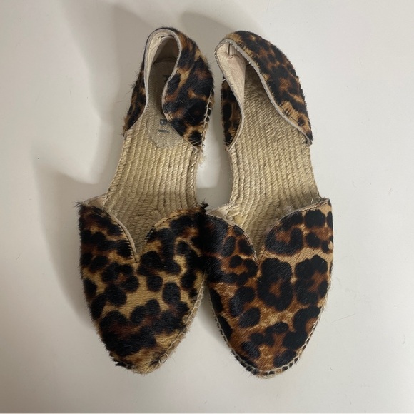 Manebi 40 Shoes Leopard Print Calf Hair Espadrilles Flats Slip On $180 - Picture 2 of 13